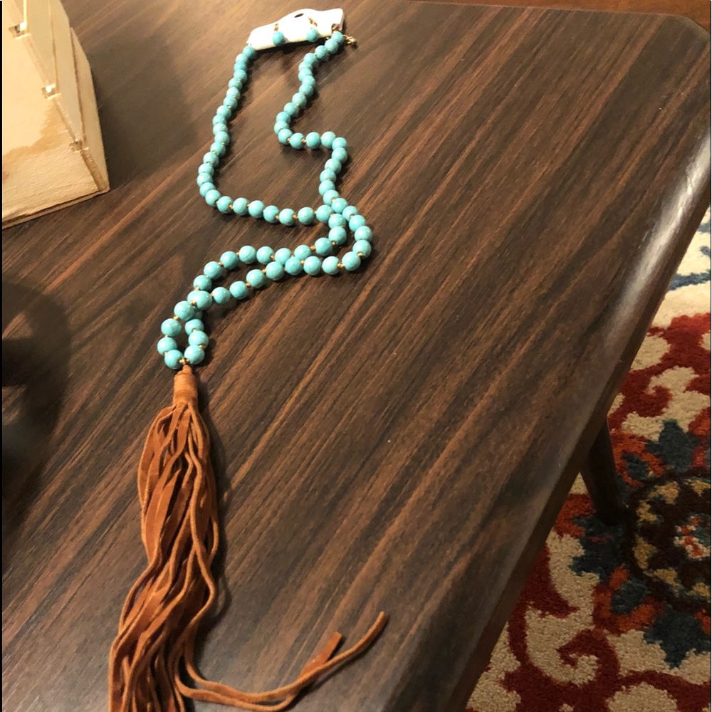 Turquoise tassel necklace